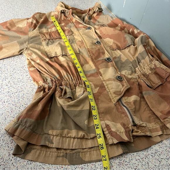 Free People Lead The Way Camo Lightweight Utility Jacket Taupe Tan Women’s XS - Picture 10 of 11